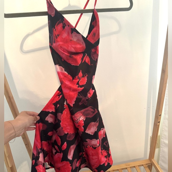 Princess Polly Red Roses Satin Mini Dress - Picture 3 of 4